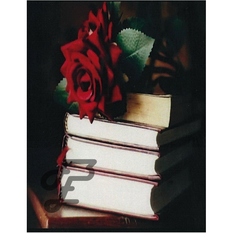 Colonne de Livres avec roses