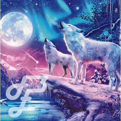 Loups à la lune
