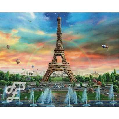 Tour Eiffel et jets d'eau