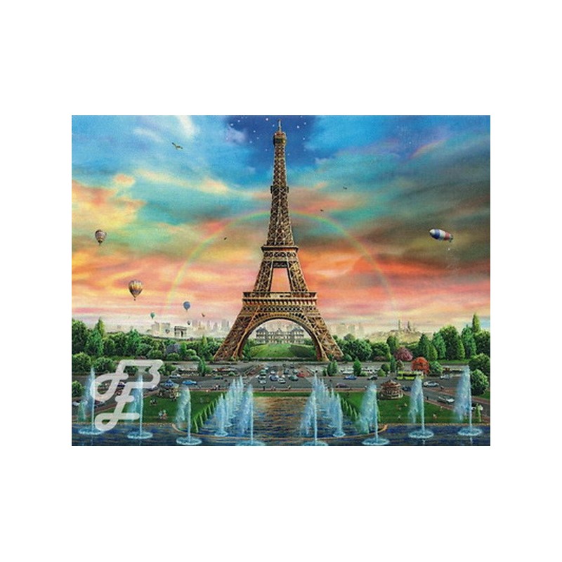 Tour Eiffel et jets d'eau