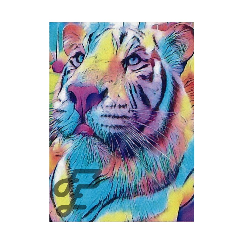Tigre multicolore peinture