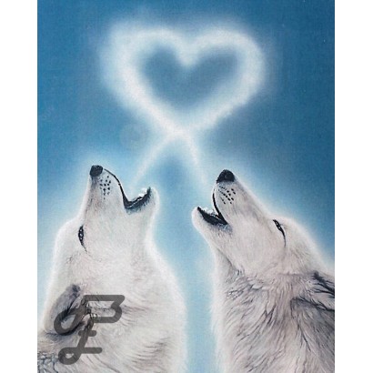 Loups Blanc cœur